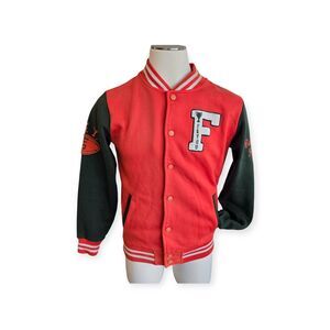 Enos Varsity Bomber Jacket Men XXL Denim Embroidered Fix And You University